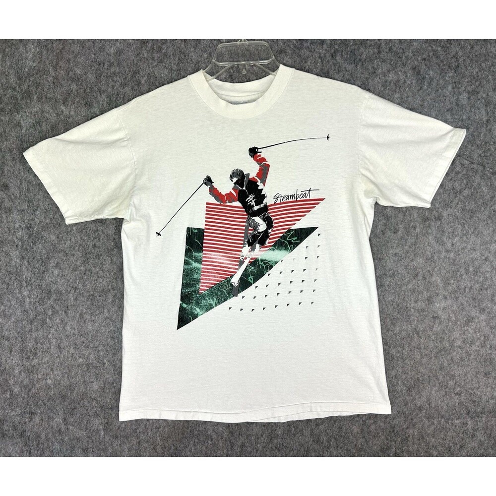 Vintage Steamboat Colorado Skiing T Shirt Single Stitch Size L